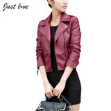 2017 New Fashion Women Wine Red Black Faux Leather Jackets Lady Bomber Motorcycle Cool Outerwear Coat Hot Sale Plus Size S-3XL