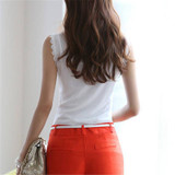 2017 New Fashion Women White Lace Blouse O-neck Sleeveless Shirts Blusas Elegant Blouse Shirt Women Summer Tops Plus Size S-XXXL