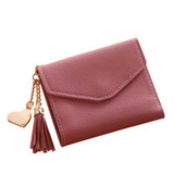 2017 new Fashion women wallets PU Women Simple Short Wallet Tassel Coin Purse Card Holders Handbag