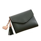 2017 new Fashion women wallets PU Women Simple Short Wallet Tassel Coin Purse Card Holders Handbag