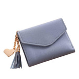 2017 new Fashion women wallets PU Women Simple Short Wallet Tassel Coin Purse Card Holders Handbag