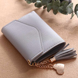 2017 new Fashion women wallets PU Women Simple Short Wallet Tassel Coin Purse Card Holders Handbag