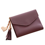2017 new Fashion women wallets PU Women Simple Short Wallet Tassel Coin Purse Card Holders Handbag