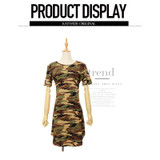 2017 New Fashion Women Summer Dress Short Sleeve Sexy Mini Dresses women Green Camouflage Print Woman Vestidos