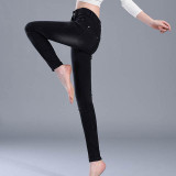 2017 New Fashion Women Pants, Plus Size Stretch Skinny High Waist Jeans Pants Women Blue Pencil Casual Slim denim Pantss