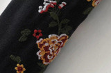 2017 new fashion women jeans high waist pants denim straight side embroidery flower printed black pant Bottoms