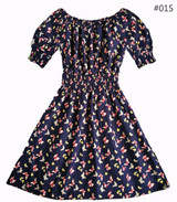 2017 new Fashion Women cherry Maxi Long Casual Summer Autumn Beach Party cotton Dress WC0584-7