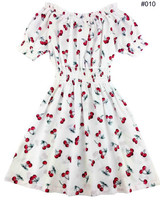 2017 new Fashion Women cherry Maxi Long Casual Summer Autumn Beach Party cotton Dress WC0584-7
