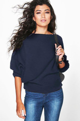 2017 new fashion women casual loose autumn winter long sleeve batwing sleeve knitted jumper pullovers sweaters tops