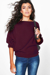 2017 new fashion women casual loose autumn winter long sleeve batwing sleeve knitted jumper pullovers sweaters tops