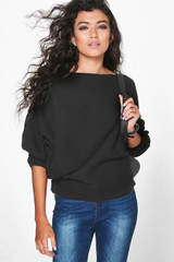 2017 new fashion women casual loose autumn winter long sleeve batwing sleeve knitted jumper pullovers sweaters tops