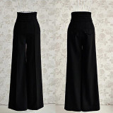2017 New Fashion Women Casual Flare Wide Leg Long Pants High Waist Loose Pants Palazzo Trousers Female Autumn Summer Pants Black
