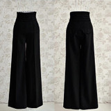 2017 New Fashion Women Casual Flare Wide Leg Long Pants High Waist Loose Pants Palazzo Trousers Female Autumn Summer Pants Black