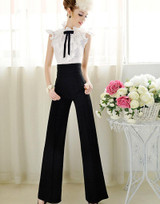 2017 New Fashion Women Casual Flare Wide Leg Long Pants High Waist Loose Pants Palazzo Trousers Female Autumn Summer Pants Black