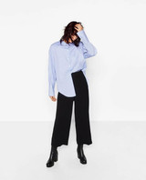 2017 NEW Fashion Woman Solid Color White Black Pink Wide Leg Trousers Loose Cropped Pants