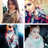 2017 New Fashion Winter Scarf For Women Scarves Warm Shawls Luxury Brand Wrap Plaid Blanket Scarf Wool Cashmere Foulard Long
