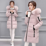 2017 New Fashion Winter jackets and coat Down Jacket Hooded Cotton Fur Collar long coat Women Warm Outwear Plus Size