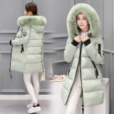 2017 New Fashion Winter jackets and coat Down Jacket Hooded Cotton Fur Collar long coat Women Warm Outwear Plus Size