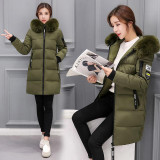 2017 New Fashion Winter jackets and coat Down Jacket Hooded Cotton Fur Collar long coat Women Warm Outwear Plus Size