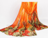 Autumn and Spring scarf women fashion long echarpe leaves printed scarves ladies stoles warm shawls hijab for women