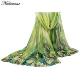 Autumn and Spring scarf women fashion long echarpe leaves printed scarves ladies stoles warm shawls hijab for women