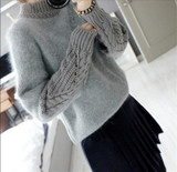 Autumn 2017 Knitted Sweater Women Casual Sweater Turtleneck Pullovers Long Sleeve Female Knitted Sweater Winter Blend Thick 3953