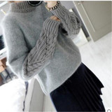 Autumn 2017 Knitted Sweater Women Casual Sweater Turtleneck Pullovers Long Sleeve Female Knitted Sweater Winter Blend Thick 3953