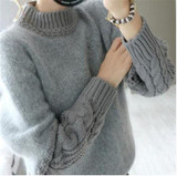 Autumn 2017 Knitted Sweater Women Casual Sweater Turtleneck Pullovers Long Sleeve Female Knitted Sweater Winter Blend Thick 3953