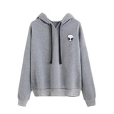 Autumn 2017 Black Women Hoodies Harajuku Alien Print Casual Sweatshirt Long Sleeve Pullover Black Hoodie Tumblr Felpe Donna