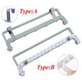 Automatic Folding Sundries Organizer Shelf with Hook Cupboard Towel Storage Rack Cabinet Door Hanger for Kitchen