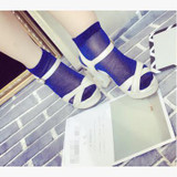 AOMU 1Pair Fashion Summer Sexy Women Lady Glitter Mesh Ankle Socks Soft Elasticity Gauze Fishnet Socks Breathable Casual Socking