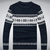 Aolamegs Men Sweater Winter Snow Knitting Christmas Sweater Pullover Fashion Casual Long Sleeve Sweter Hombre Plus Size M-XXXL