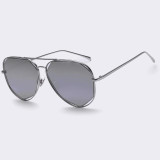 AOFLY New Metal Frame Women Fashion Sunglasses Geometry Double-Bridge Personality Brand Design Sunglasses Mirror Glasses UV400