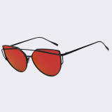 AOFLY Fashion Sunglasses Women Cat Eye Sunglasses Famous Lady Brand Designer Twin-Beams Sunglasses Coating Mirror Glasses UV400
