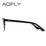 AOFLY Classic Half Metal Polarized Sunglasses Men Women Brand Designer Glasses Mirror Sun Glasses Fashion Gafas Oculos De Sol