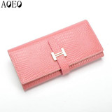 AOEO wallet female genuine leather slim purse for women long and short Ladies handy purses and handbag womens wallets and purses