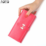 AOEO wallet female genuine leather slim purse for women long and short Ladies handy purses and handbag womens wallets and purses