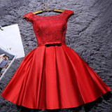 AnXin SH Short Wedding Bridesmaid Dresses Multi-color lace customize  Ruffles lace up Low Bridesmaid Dresses real madred jersey