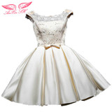 AnXin SH Short Wedding Bridesmaid Dresses Multi-color lace customize  Ruffles lace up Low Bridesmaid Dresses real madred jersey