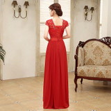 AnXin SH Red lace Bridesmaid Dress spring and summer red long bride Bridesmaid Dresses red double-shoulder Bridesmaid Dresses