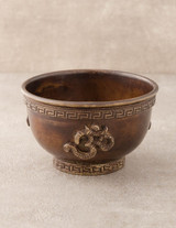 Antiqued Om Copper Offering Bowl