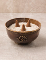 Antiqued Om Copper Offering Bowl