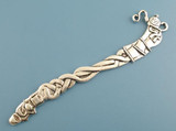 Antique Silver Zinc Alloy Bookmark With Hand Hook Dragon Teapot Dolphin Bird Pattern Home Office Storage, Approx 122mm, 4PCs