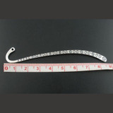Antique Silver Zinc Metal Alloy S Shape Stripe Bookmark With Loop Home Office Storage, 85mm 10PCs