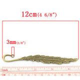 Antique Copper/Silver Tone/Antique Silver/Antique Bronze Zinc Alloy Feather Charm Bookmarks Home Office Storage, 5PCs