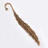 Antique Copper/Silver Tone/Antique Silver/Antique Bronze Zinc Alloy Feather Charm Bookmarks Home Office Storage, 5PCs