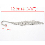 Antique Copper/Silver Tone/Antique Silver/Antique Bronze Zinc Alloy Feather Charm Bookmarks Home Office Storage, 5PCs