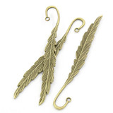 Antique Copper/Silver Tone/Antique Silver/Antique Bronze Zinc Alloy Feather Charm Bookmarks Home Office Storage, 5PCs