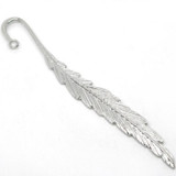 Antique Copper/Silver Tone/Antique Silver/Antique Bronze Zinc Alloy Feather Charm Bookmarks Home Office Storage, 5PCs