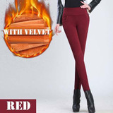 High waist women 2017 Spring slim Winter warm velvet office work pencil pants plus size ladies formal trousers pantalon femme